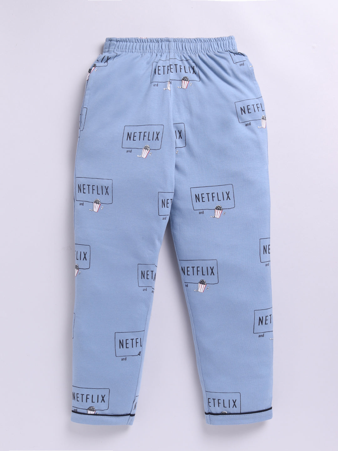 Blue Netflix and Chill Full Sleeve Night Suit