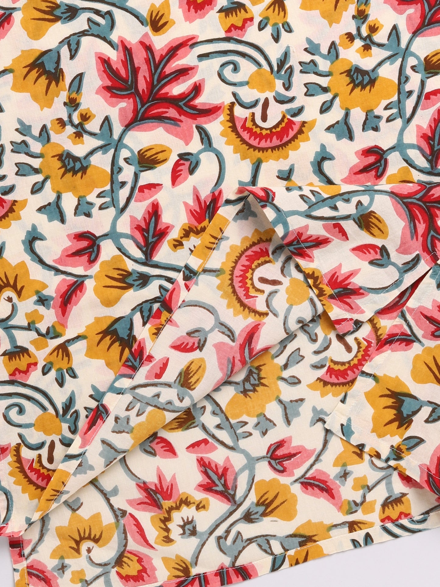 Cream Jaipur Floral Print Co-ord Set