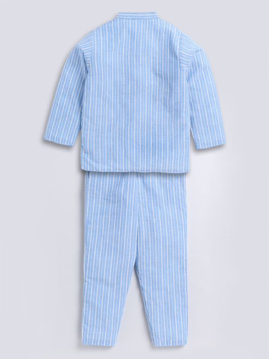 Blue Striped Night Suit