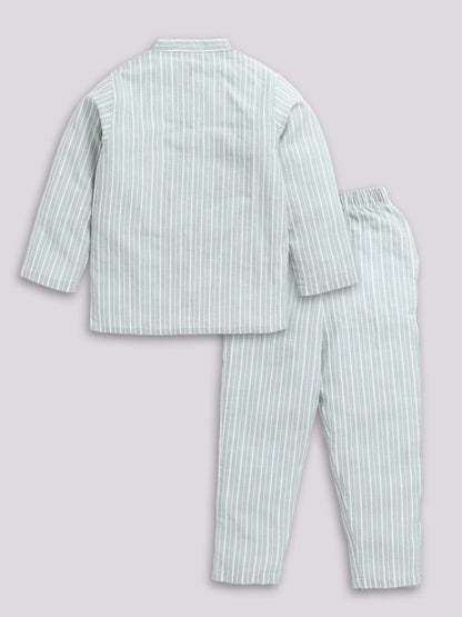 Green Striped Night Suit