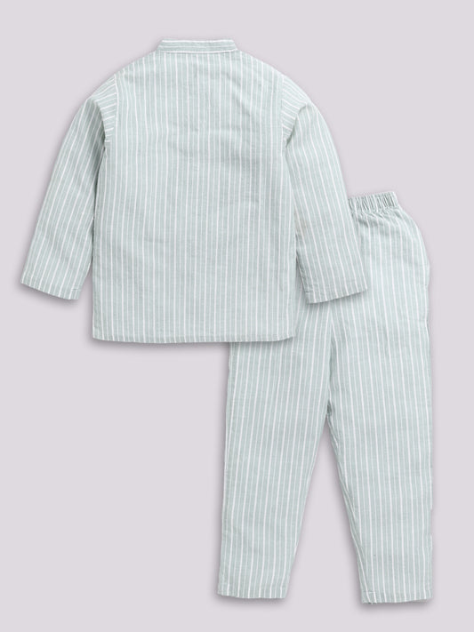 Green Striped Night Suit