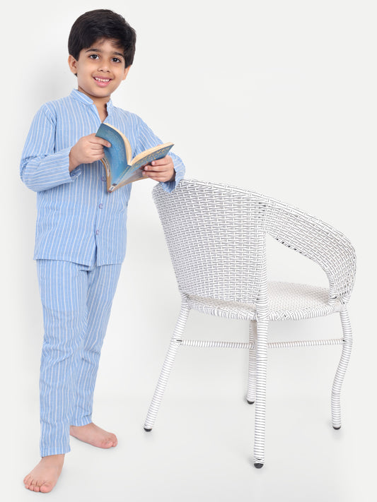 Blue Striped Night Suit