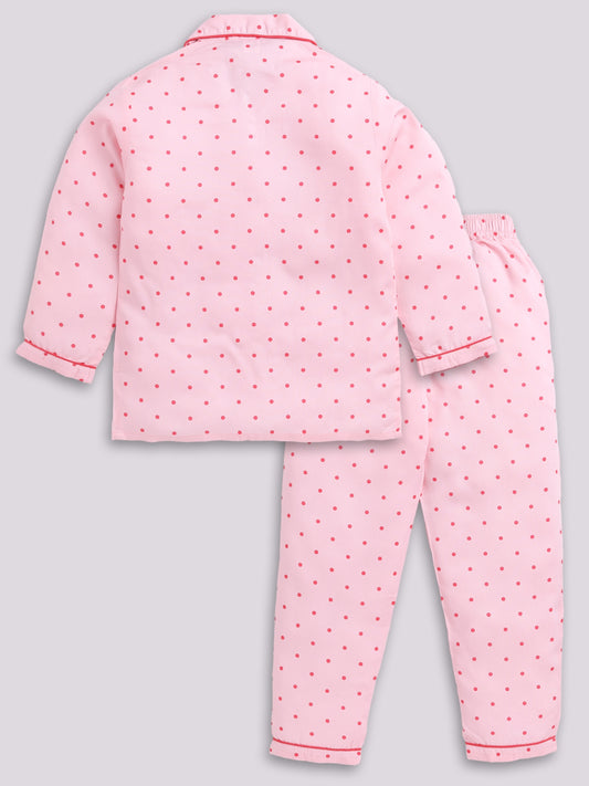 Pink Polka Dots Night Suit