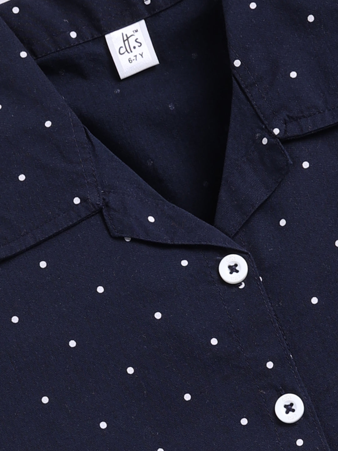 Blue Polka Dot Half Sleeve Night Suit