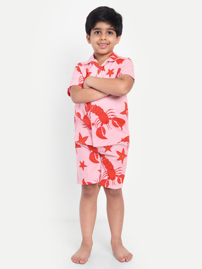 Pink Half Sleeve Night Suit