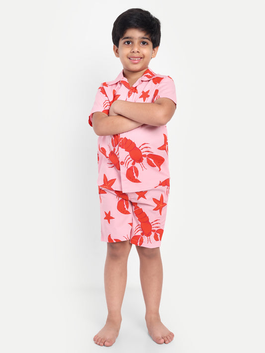 Pink Half Sleeve Night Suit