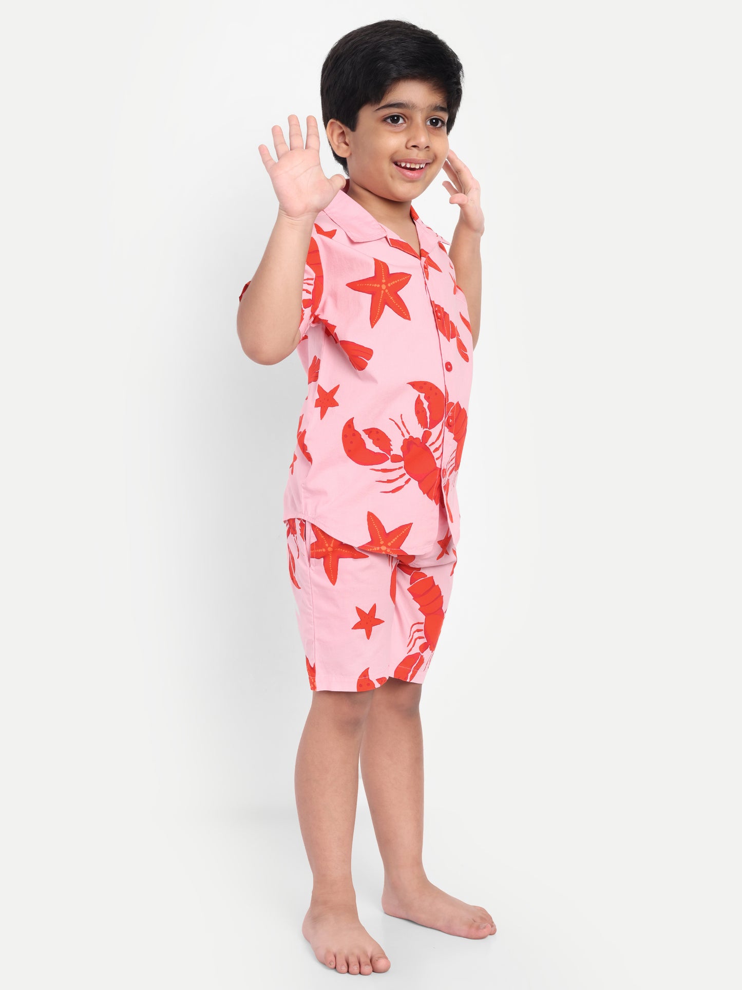 Pink Half Sleeve Night Suit