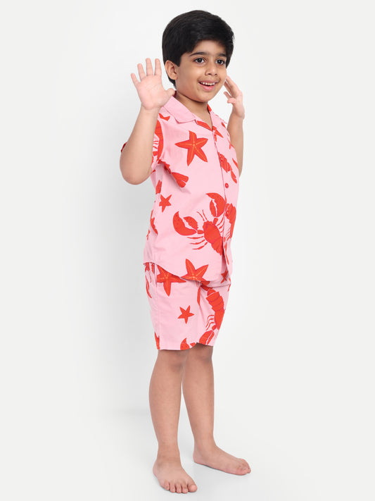 Pink Half Sleeve Night Suit