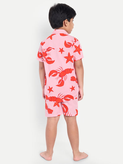 Pink Half Sleeve Night Suit