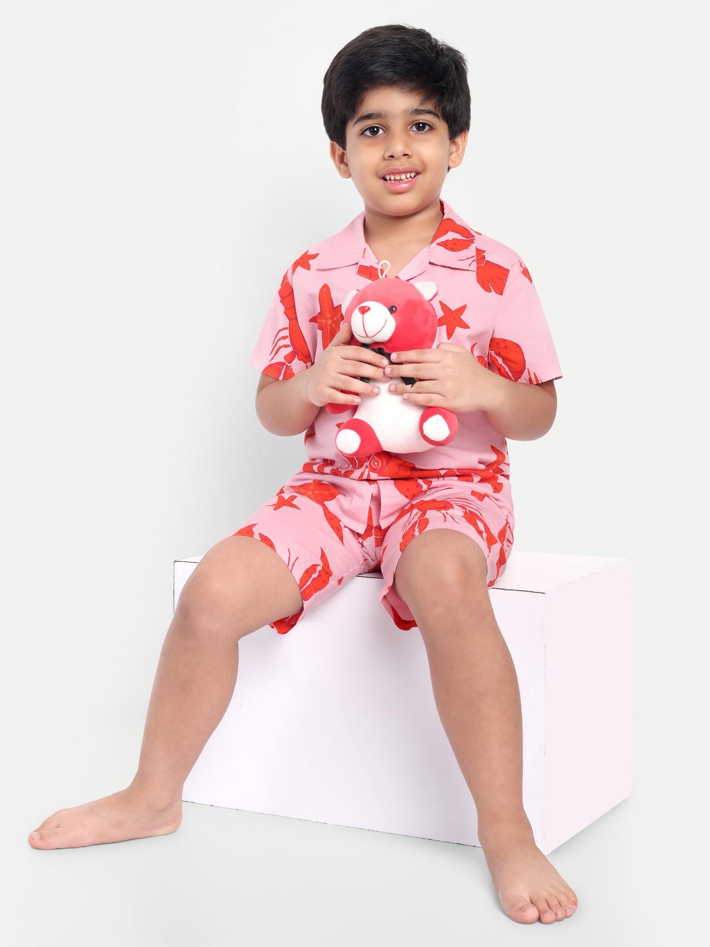 Pink Half Sleeve Night Suit