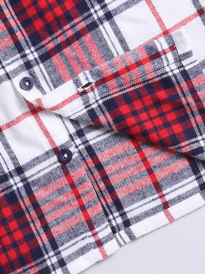 Red Christmas Checked Flannel Night Suit