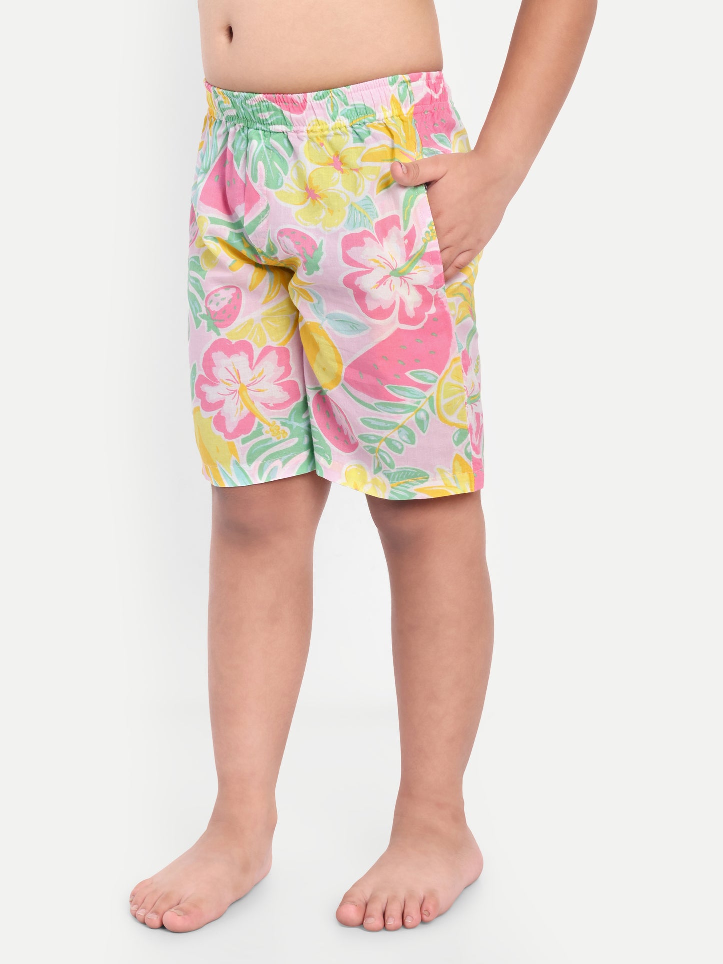Pink Tropical Short Sleeves Co-ord Set