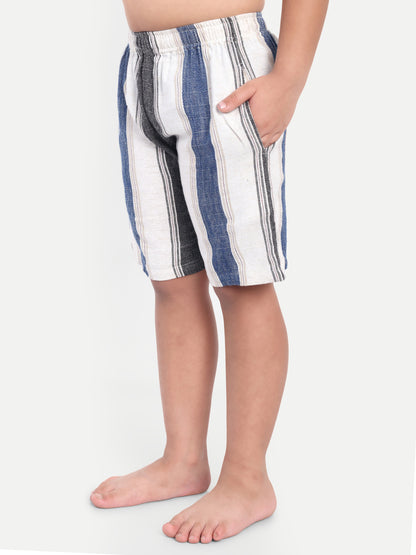 Blue Striped Short Sleeves Co-ord Set