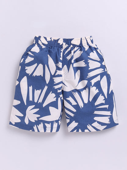 Blue Floral Short Sleeves Co-ord Set