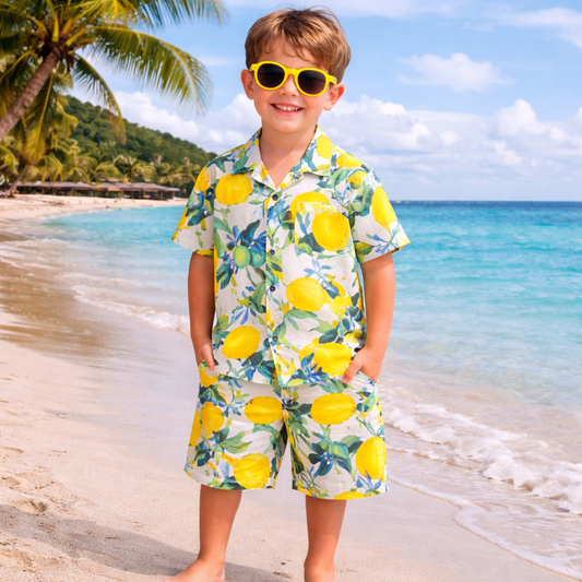 Multi Tropical Cotton Short Sleeves Co-ord Set