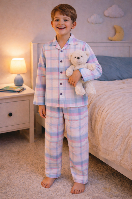 Multi Checked Cotton Full Sleeves Full Night Suit