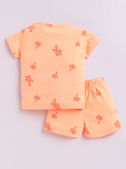 Orange Tropical Half Sleeve Co-ord Set