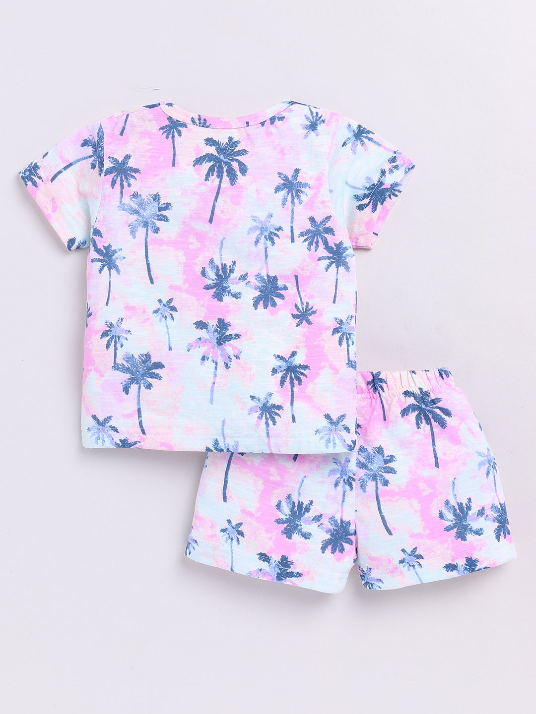 Purple Tropical Half Sleeve Co-ord Set