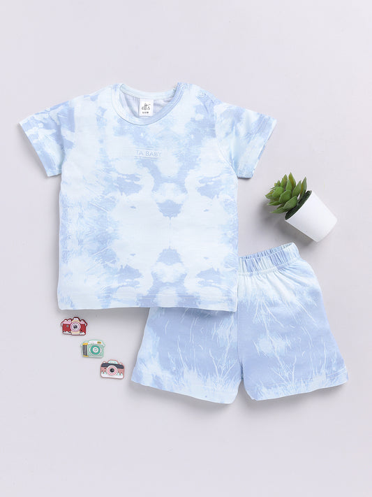 Blue Tie and Dye Half Sleeve Co-ord Set