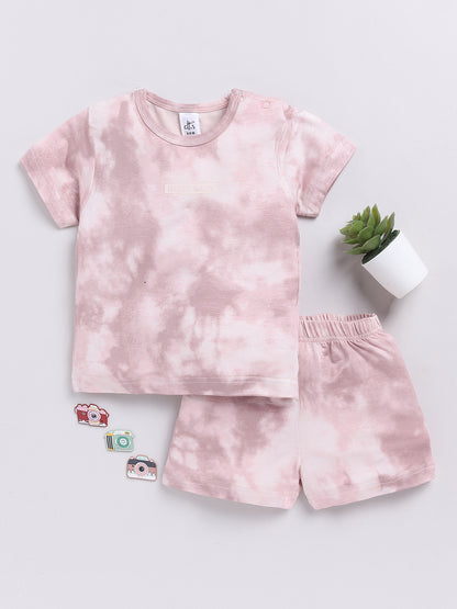 Brown Tie and Dye Half Sleeve Co-ord Set