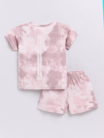 Brown Tie and Dye Half Sleeve Co-ord Set