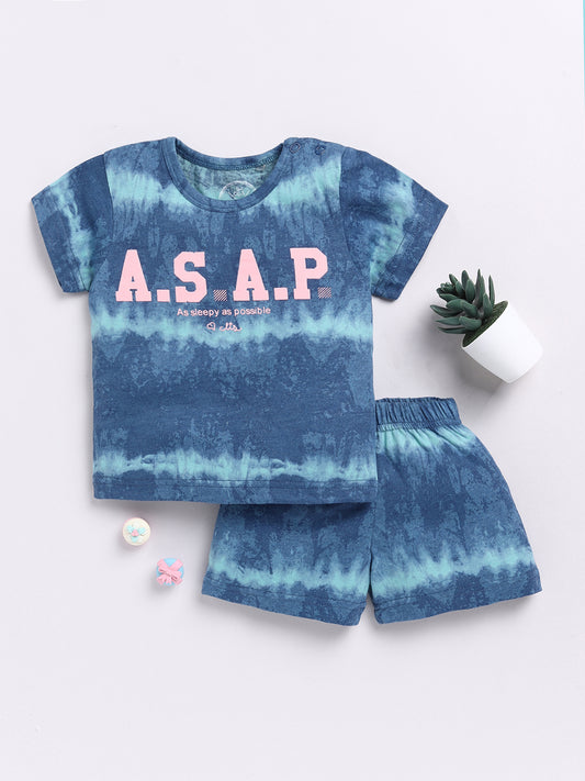 Blue Tie and Dye Half Sleeve Co-ord Set