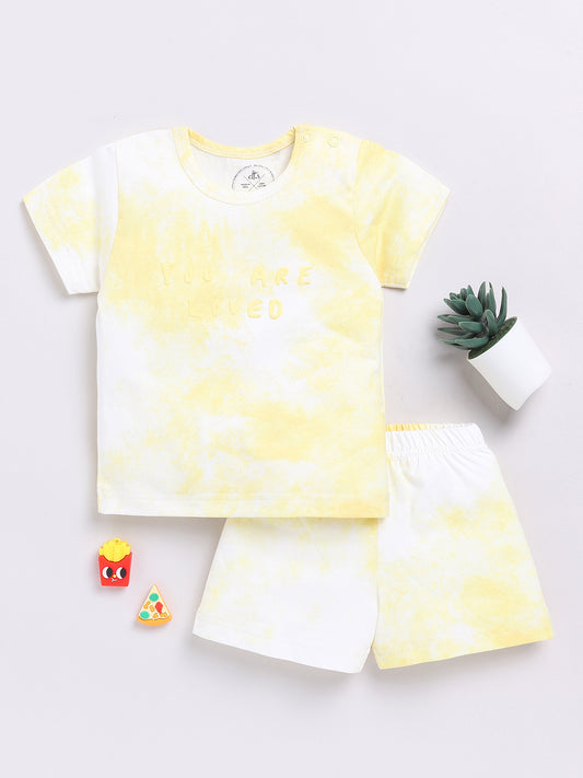 Yellow Tie and Dye Half Sleeve Co-ord Set