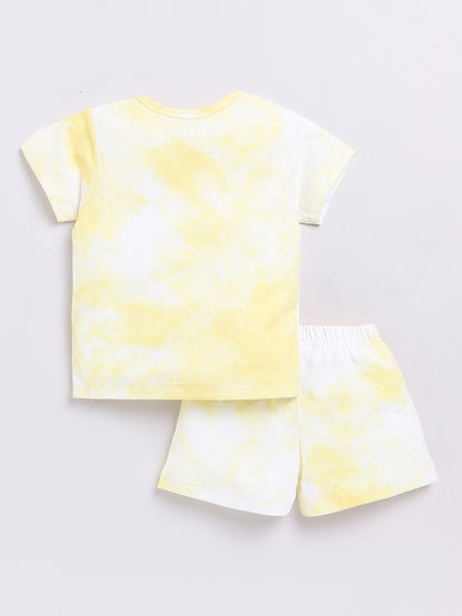 Yellow Tie and Dye Half Sleeve Co-ord Set