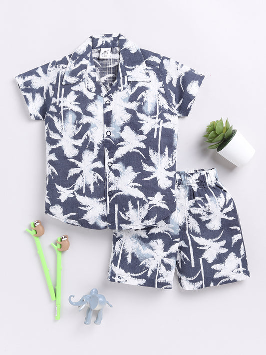 Blue Tropical Half Sleeve Co-ord Set