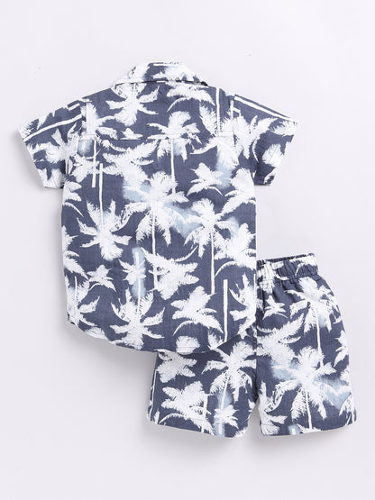 Blue Tropical Half Sleeve Co-ord Set