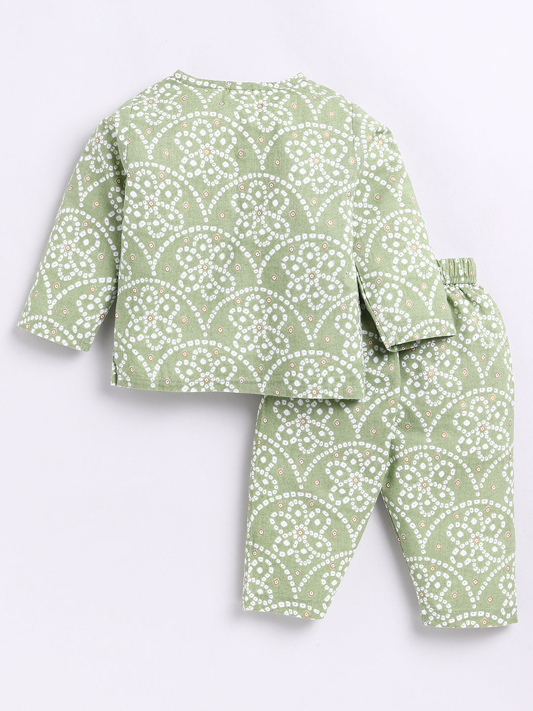 Green Floral Full Sleeve Kurta Pyjama