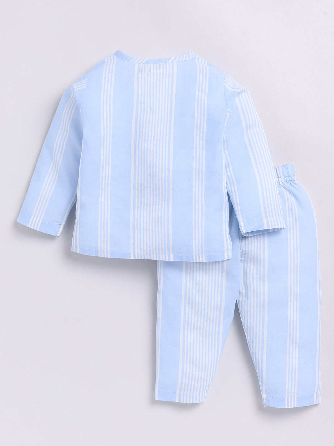 Blue Striped Full Sleeve Kurta Pyjama