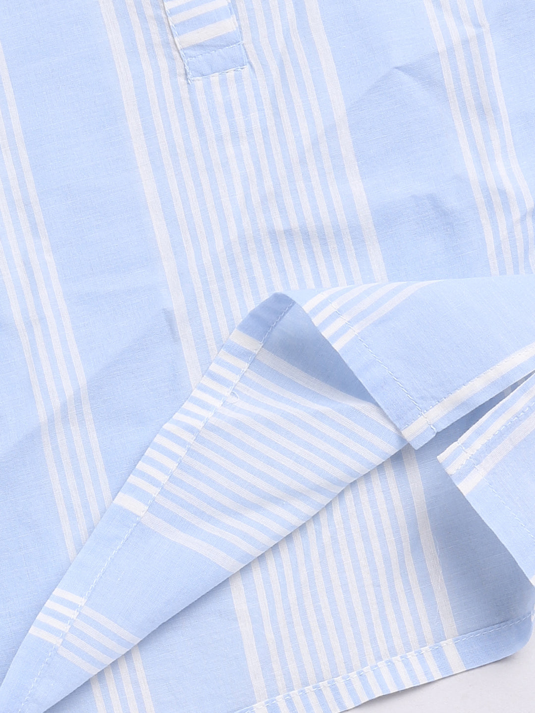 Blue Striped Full Sleeve Kurta Pyjama