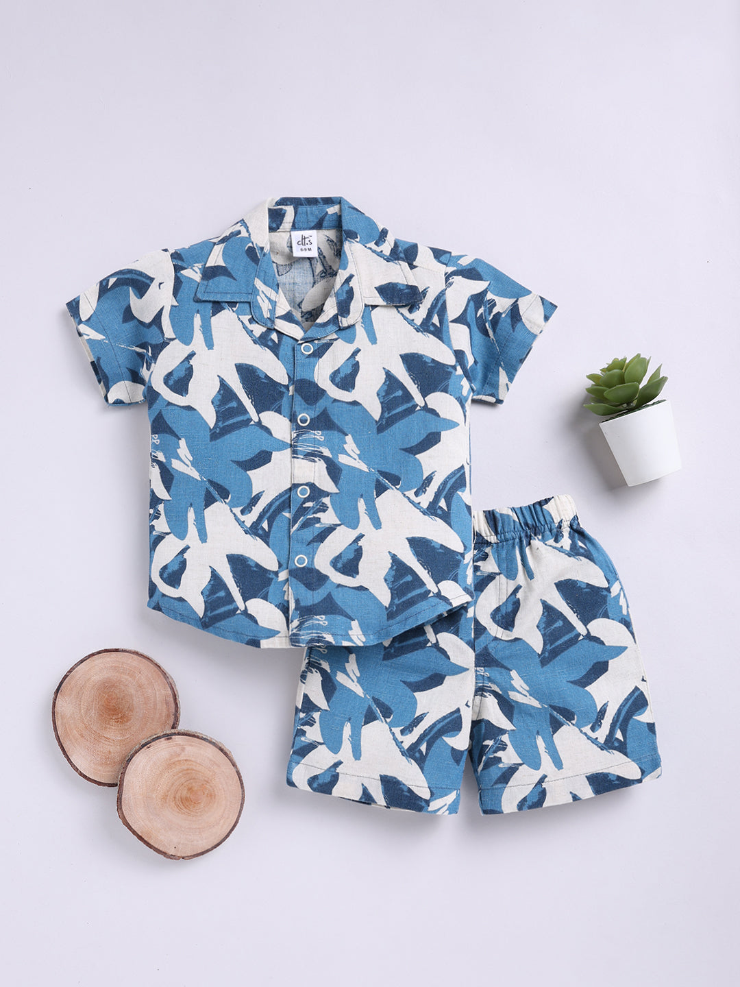 Blue Tropical Print Co-ord Set