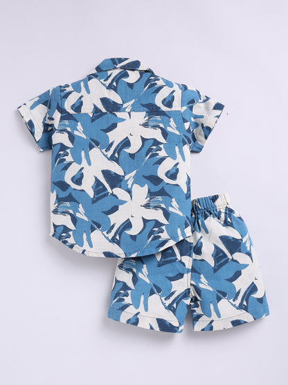 Blue Tropical Print Co-ord Set