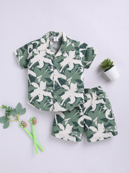 Green Tropical Print Co-ord Set