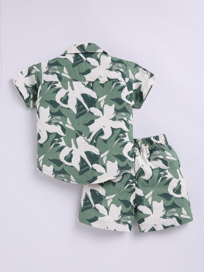 Green Tropical Print Co-ord Set