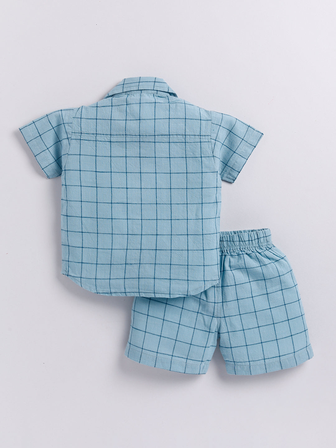 Blue Checked Half Sleeve Co-ord Set