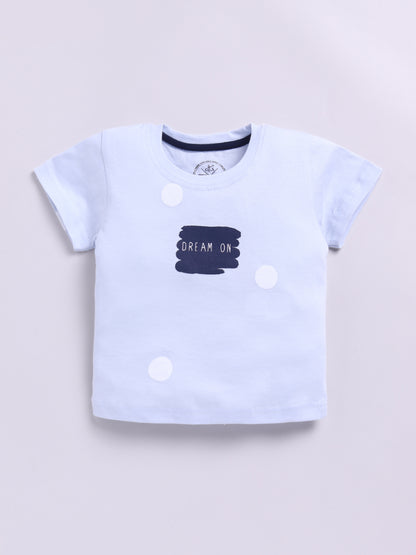 Blue Typography Half Sleeves Co-ord Set