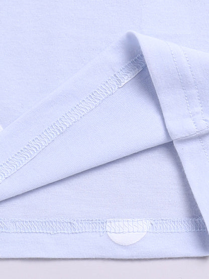 Blue Typography Half Sleeves Co-ord Set