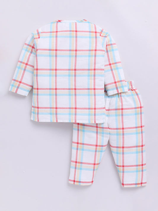 Multi Checked Long Sleeves Kurta Pyjama