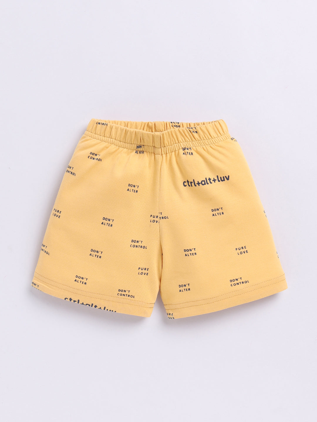Yellow Typography Short Sleeves Co-ord Set