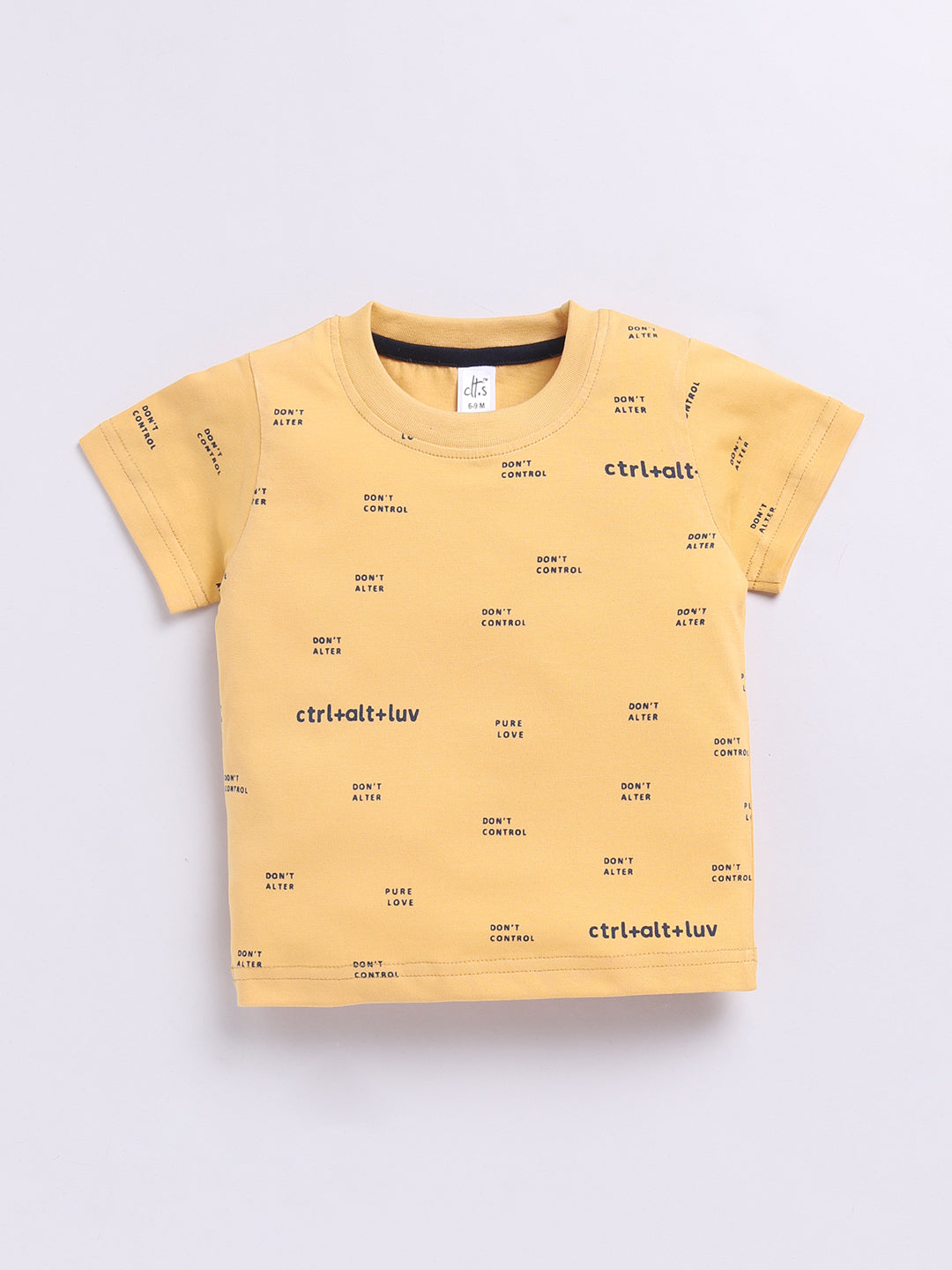 Yellow Typography Short Sleeves Co-ord Set