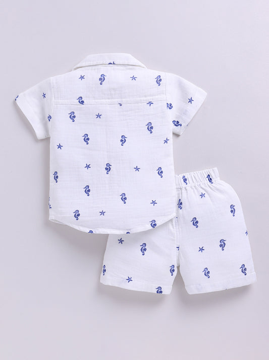 White Starfish Print Co-ord Set