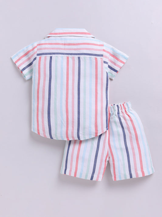 Multi Striped Short Sleeves Co-ord Set