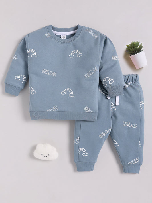 Rainbow Blue Cotton Full Sleeve Co-ord Set