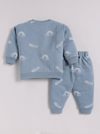 Rainbow Blue Cotton Full Sleeve Co-ord Set