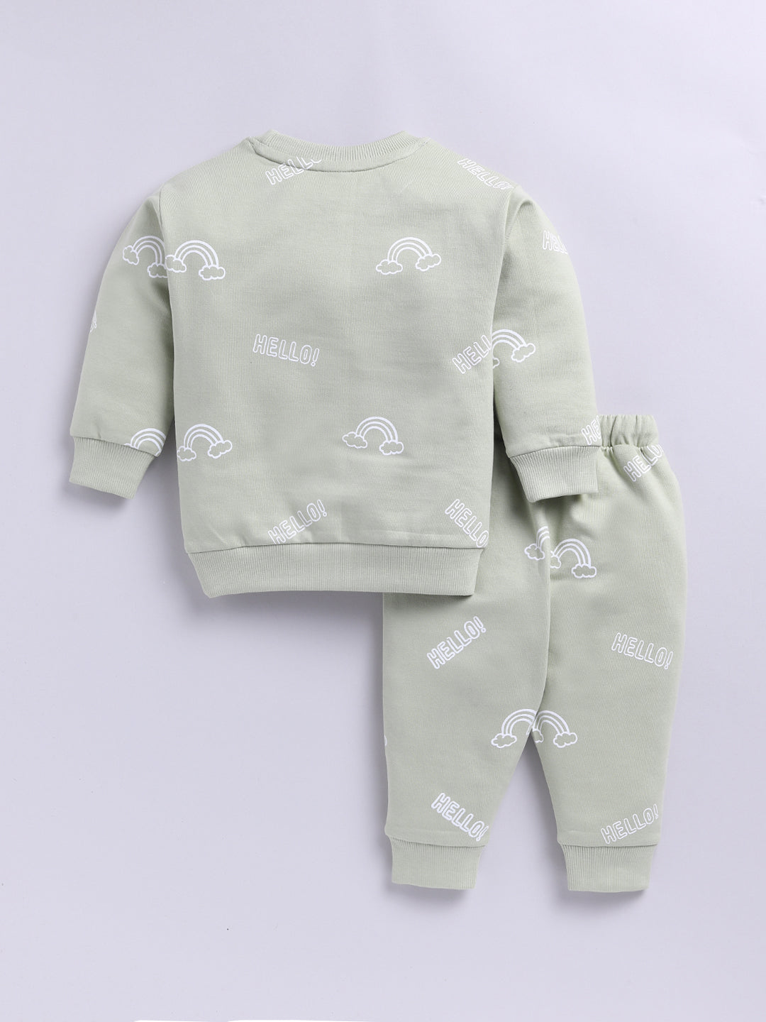 Rainbow Green Cotton Full Sleeve Co-ord Set