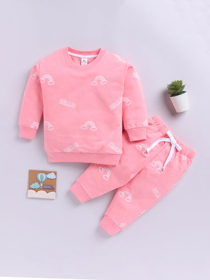 Rainbow Pink Cotton Full Sleeve Co-ord Set