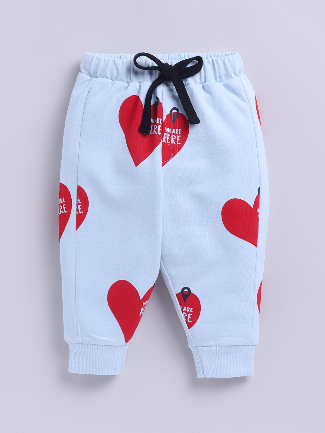 'Hearts' Blue Cotton Full Sleeve Co-ord Set